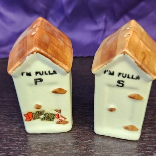 Fulla Outhouse Salt and Pepper Shaker Set for Kitchen Decor and Collectibles.
