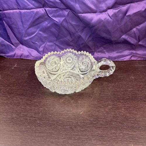 Imperial Glass Pattern 555 Star and Arch Clear Handled Nappy Dish for Collectors.