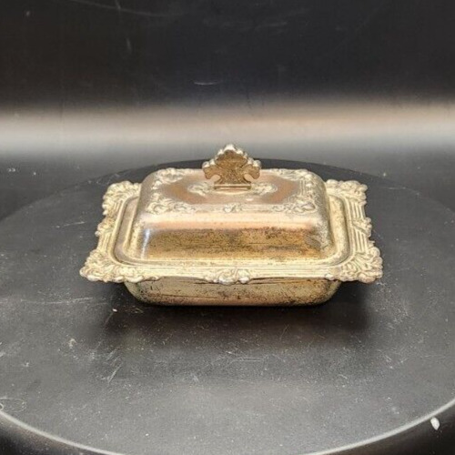 Vintage Occupied Japan silver plate 4-inch butter dish, post-war collectible.