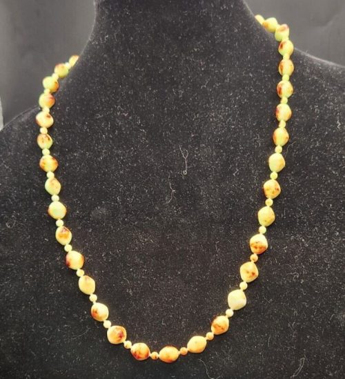 Baltic amber butterscotch olive 24-inch necklace with natural amber beads.