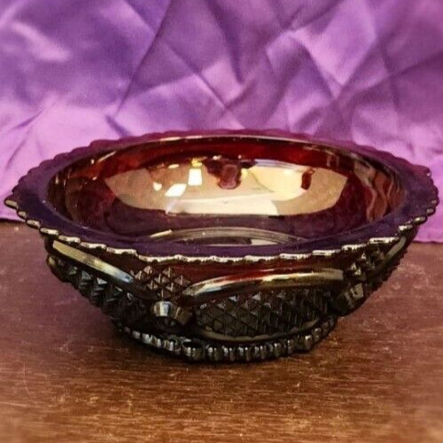 Elegant ruby red glass bowl from Cape Cod Collection, perfect for home décor or gifting.