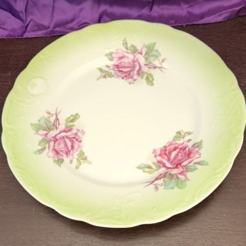 Victorian hand-painted floral design porcelain plate with intricate floral patterns.