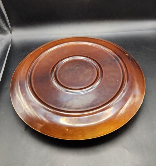 Brown drip glaze 13-inch serving platter, ceramic tableware for dining and display.