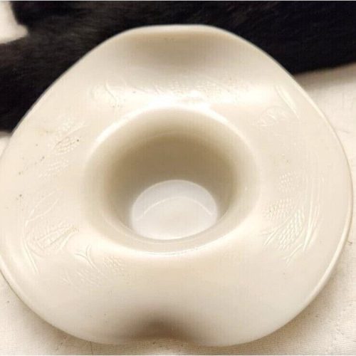 Jack In the Pulpit Milk Glass Bowl with Thistle Pattern.