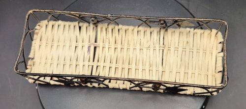 Wicker wire silverware tray 3-inch by 13-inch durable storage organizer.